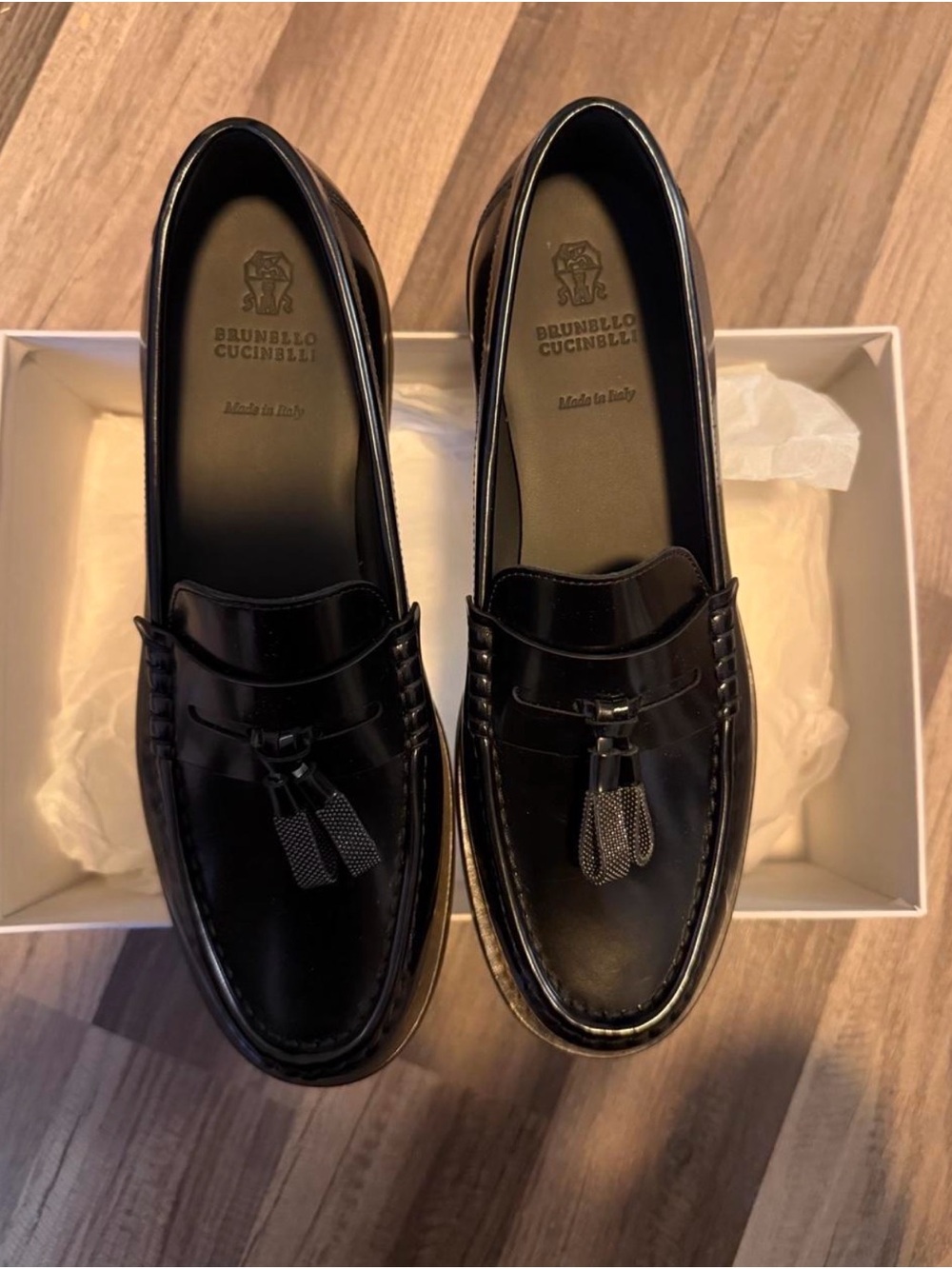 Brunello Cucinelli Black Leather Flats & Loafers - Picture 3 of 4